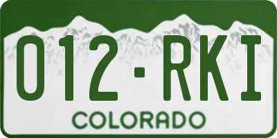 CO license plate 012RKI