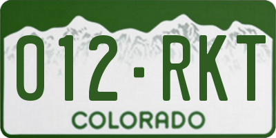 CO license plate 012RKT