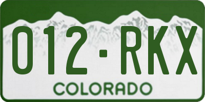 CO license plate 012RKX