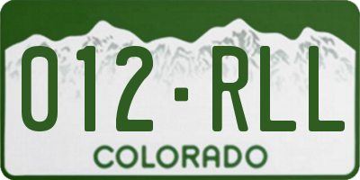 CO license plate 012RLL