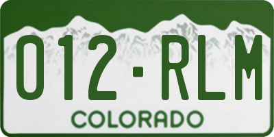 CO license plate 012RLM