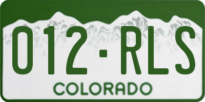 CO license plate 012RLS