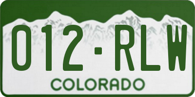 CO license plate 012RLW