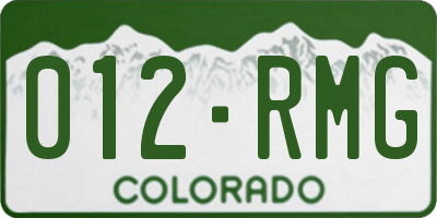 CO license plate 012RMG