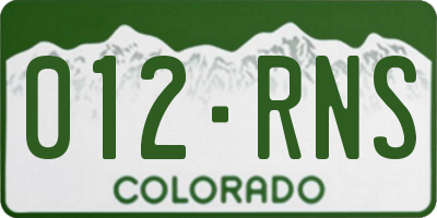 CO license plate 012RNS