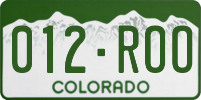 CO license plate 012ROO
