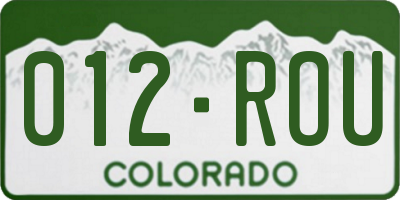 CO license plate 012ROU