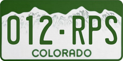 CO license plate 012RPS