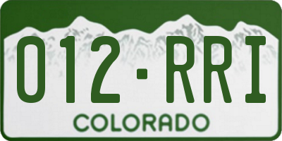 CO license plate 012RRI