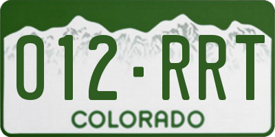 CO license plate 012RRT