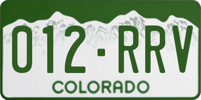 CO license plate 012RRV