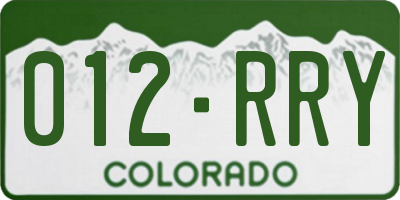 CO license plate 012RRY