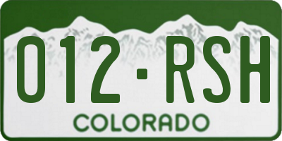 CO license plate 012RSH