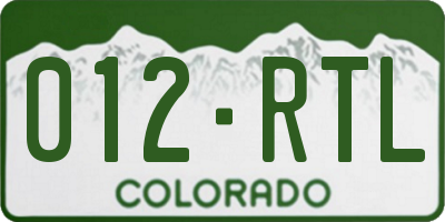 CO license plate 012RTL