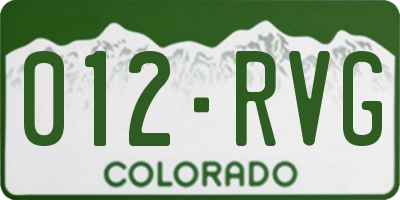 CO license plate 012RVG