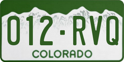 CO license plate 012RVQ