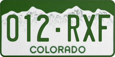 CO license plate 012RXF