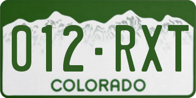 CO license plate 012RXT
