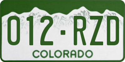 CO license plate 012RZD