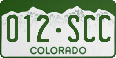 CO license plate 012SCC