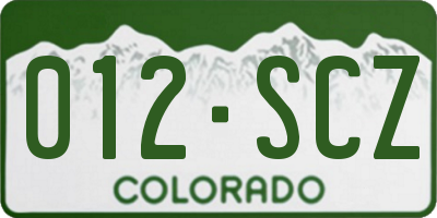 CO license plate 012SCZ