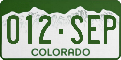 CO license plate 012SEP