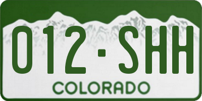 CO license plate 012SHH