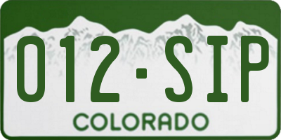CO license plate 012SIP