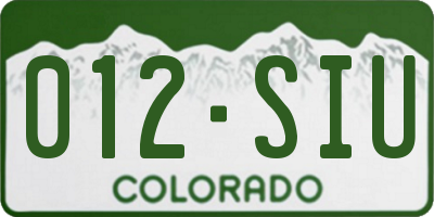 CO license plate 012SIU