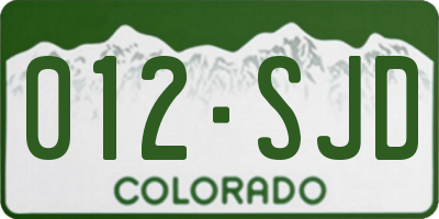 CO license plate 012SJD