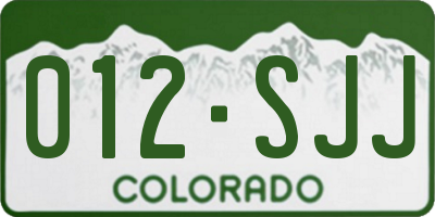 CO license plate 012SJJ