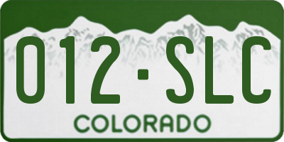CO license plate 012SLC