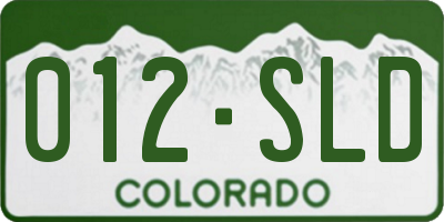 CO license plate 012SLD