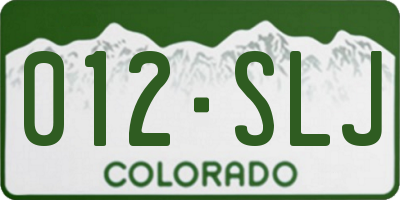 CO license plate 012SLJ