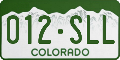 CO license plate 012SLL