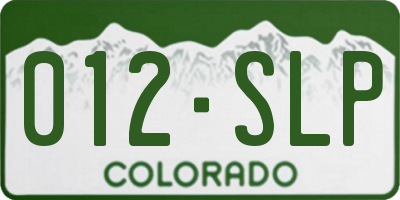 CO license plate 012SLP