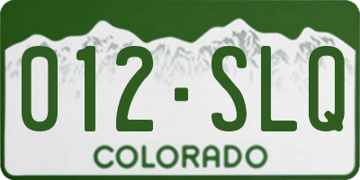 CO license plate 012SLQ