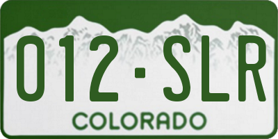 CO license plate 012SLR