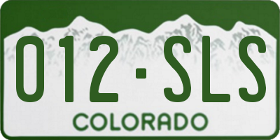 CO license plate 012SLS