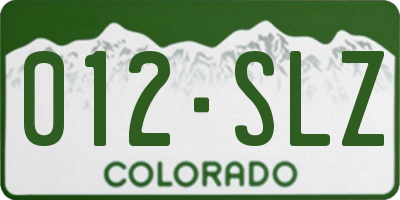 CO license plate 012SLZ
