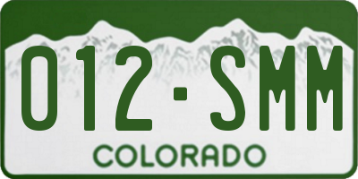 CO license plate 012SMM