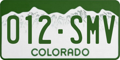CO license plate 012SMV