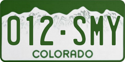 CO license plate 012SMY