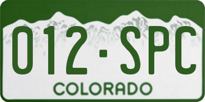 CO license plate 012SPC