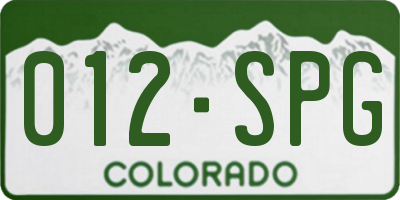 CO license plate 012SPG