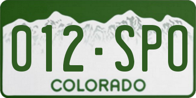 CO license plate 012SPO