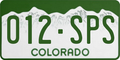 CO license plate 012SPS