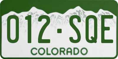 CO license plate 012SQE
