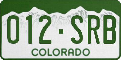 CO license plate 012SRB