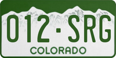 CO license plate 012SRG